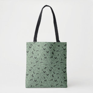 Tote Bag joli motif de chien de yoga sur fond vert