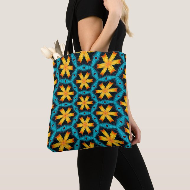 Tote Bag Joli Motif de fleurs Abstraites (De près)