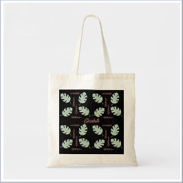 Tote Bag Joli Palm Sage Vert et rose Rose