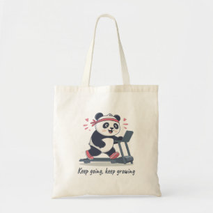 Tote Bag Joli panda motivant sur tapis roulant