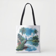 Joli paon dans un paradis tropical