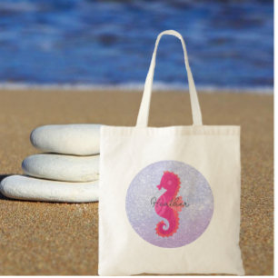 Tote Bag Joli Petit Hippocampe Rose