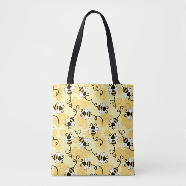 Tote Bag Joli petit motif abeilles (Devant)