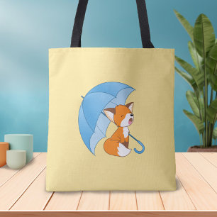 Tote Bag Joli Petit Renard dormant sous parapluie