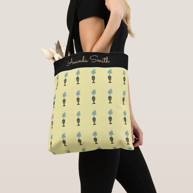 Tote Bag Joli Plante de fleurs bleues tropicales (De près)
