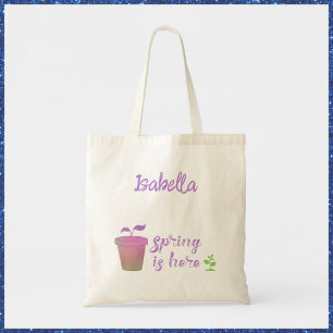 Tote Bag Joli Pretty Purple & Green SPRING EST ICI