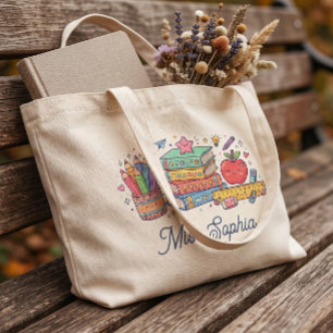 Tote Bag Joli professeur de pomme Appréciation Nom personna
