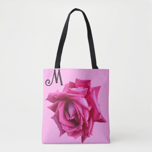 Tote Bag Joli rose rose floral boho mode girly (Devant)