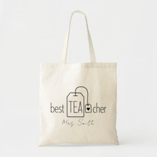 Tote Bag Joli Thé du Meilleur Enseignant Pun Nom Personnali