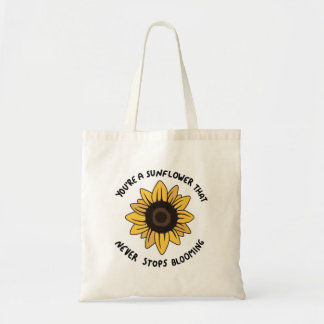 Tote Bag Joli tournesol d'automne avec citation