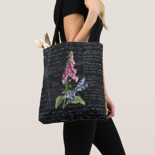 Tote Bag Joli Vintage Fleur & Papillon Botanique