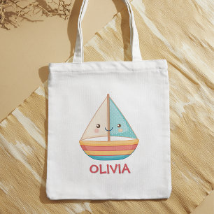 Tote Bag Joli Voilier Nautique Coloré