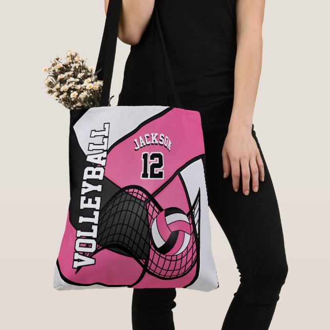 Tote Bag Joli volley-ball rose (De près)