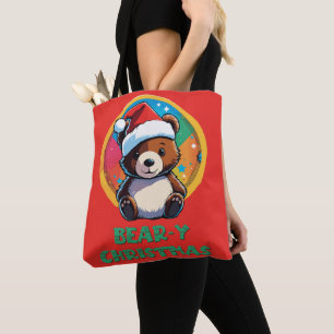 Tote Bag Jolie adorable Kawaii Chibi Ours de Noël