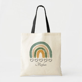 Tote Bag Jolie aquarelle arc-en-ciel Nom