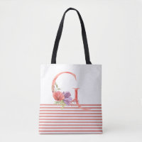 Jolie aquarelle Florale Lettre "G" Bande rose