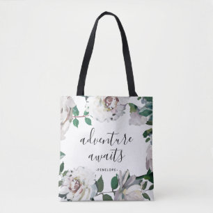 Tote Bag Jolie aventure florale attend avec le nom