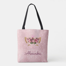 Tote Bag Jolie Blush rose Kitty Monogram Party
