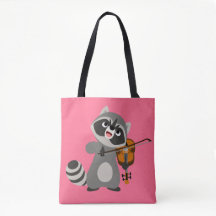 Jolie Cartoon Raccoon Jouer du violon
