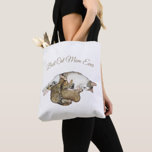 Tote Bag Jolie chatte maman allaitant ses petits chatons