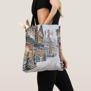TOTE BAG JOLIE COULEUR D'EAU HIVER SCÈNE DE VACANCES