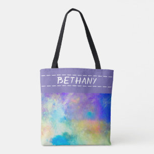 Tote Bag jolie couleur violet aquarelle artistique personna