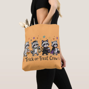 Tote Bag Jolie Équipe de Raccoons pour Halloween Trick or T