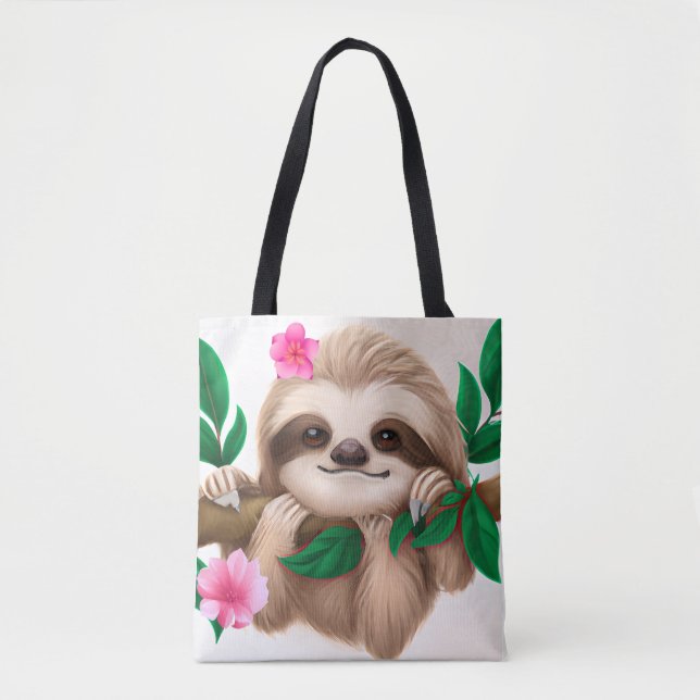 Tote Bag Jolie fentes bébé accroché dans un arbre (Devant)