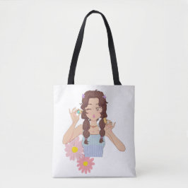 Tote Bag Jolie fille esthétique | Illustration du maquillag