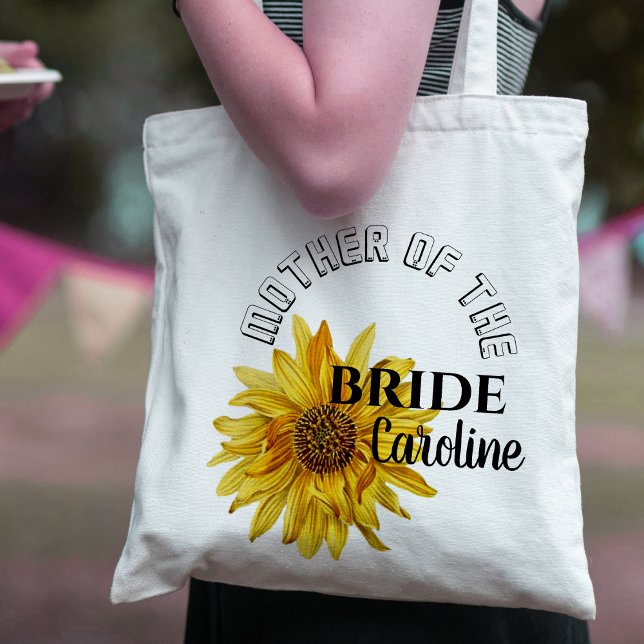 Tote Bag Jolie Fleur De Soleil Jaune Mère De La Mariée (Créateur téléchargé)