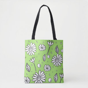 Tote Bag Jolie Fleur Été Fourre-tout En Vert