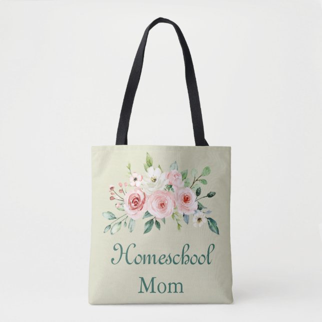 Tote Bag Jolie Floral Homeschool Maman Fourre-tout (Devant)