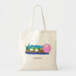 Tote Bag Jolie grenouilles drôles bubblegum dessin animé il