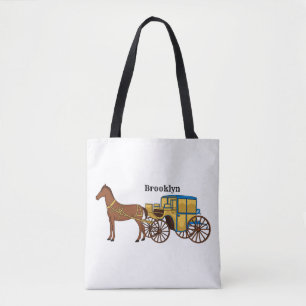 Tote Bag Jolie illustration de cheval et de calèche royale