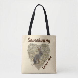 Tote Bag Jolie Lapin Photo Animal Pun Grand Coeur