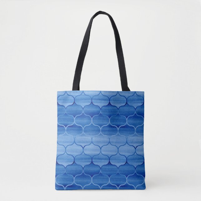 Tote Bag Jolie Motif d'oignon bleu aquarelle (Devant)