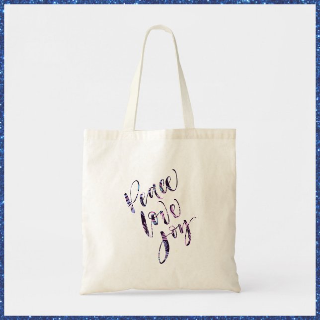 Tote Bag Jolie Paix Moderne Amour Joie (Créateur téléchargé)