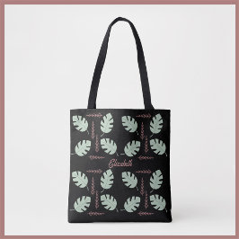 Tote Bag Jolie Palme & Branche Sage Vert & Rose Dusty Rose