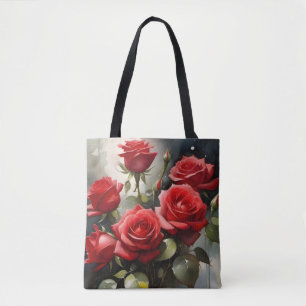 Tote Bag Jolie peinture d'aquarelle roses rouges