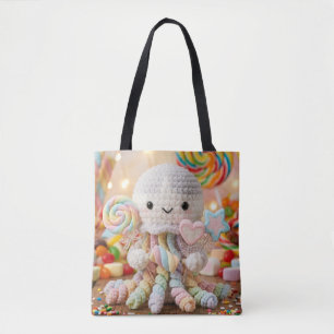 Tote Bag Jolie pieuvre au crochet Candy Land esthétique
