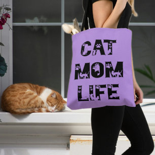 Tote Bag Jolie Vie de Maman Chat Moderne Chic Fête des Mère