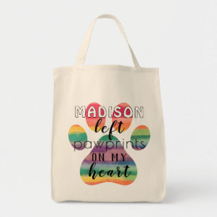 Tote Bag Jolies empreintes de pattes arc-en-ciel personnali