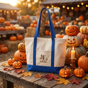 Tote Bag Jolies Filles d'Halloween Squelette Fantôme Citrou