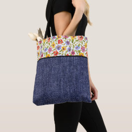 Tote Bag Jolies fleurs et denim