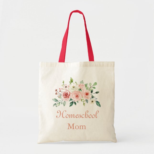 Tote Bag Jolies fleurs pour une mère d'école familiale (Devant)