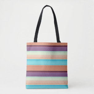 Tote Bag Jolies rayures bleues marron