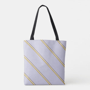 Tote Bag Jolies rayures couleurs naturelles sur lilas bleu