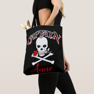 Tote Bag Jolly roger personnalisé (Rose) Fourre-tout