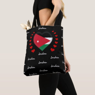 Tote Bag Jordan Flag & Heart, mode/sport jordanien