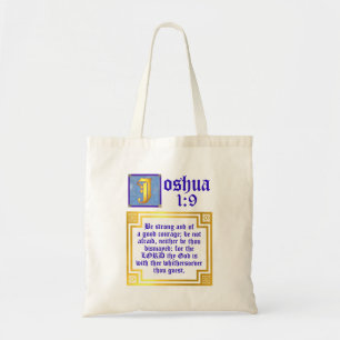 Tote Bag Joshua 1:9 Citation biblique de l'Ancien Testament
